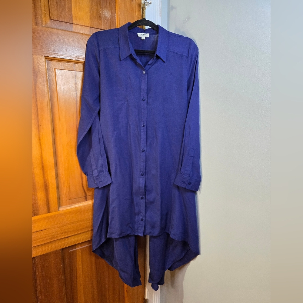 Umgee Tie Back Asymmetric Button Front Dress - image 1